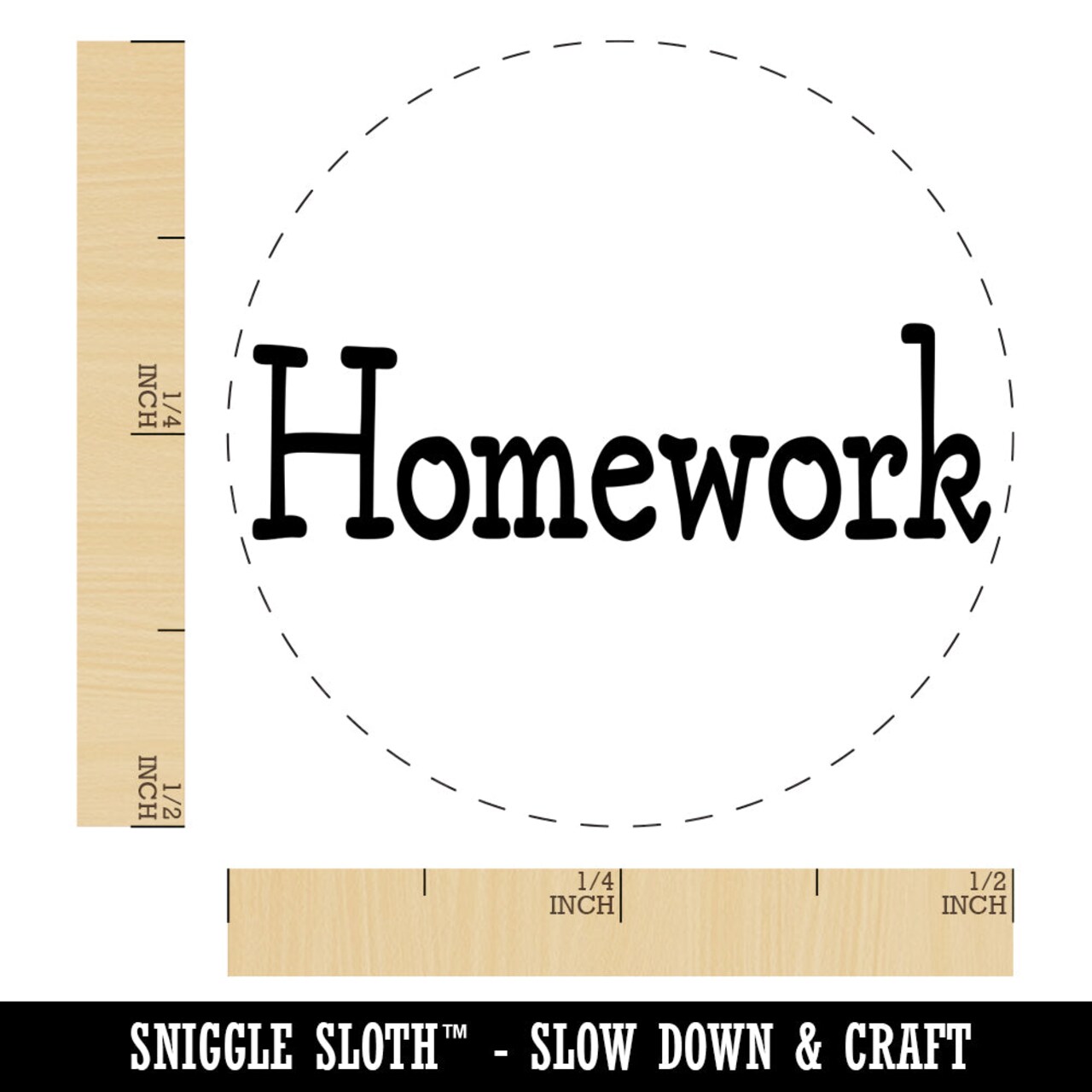 Homework Fun Text Self-Inking Rubber Stamp for Stamping Crafting Planners
